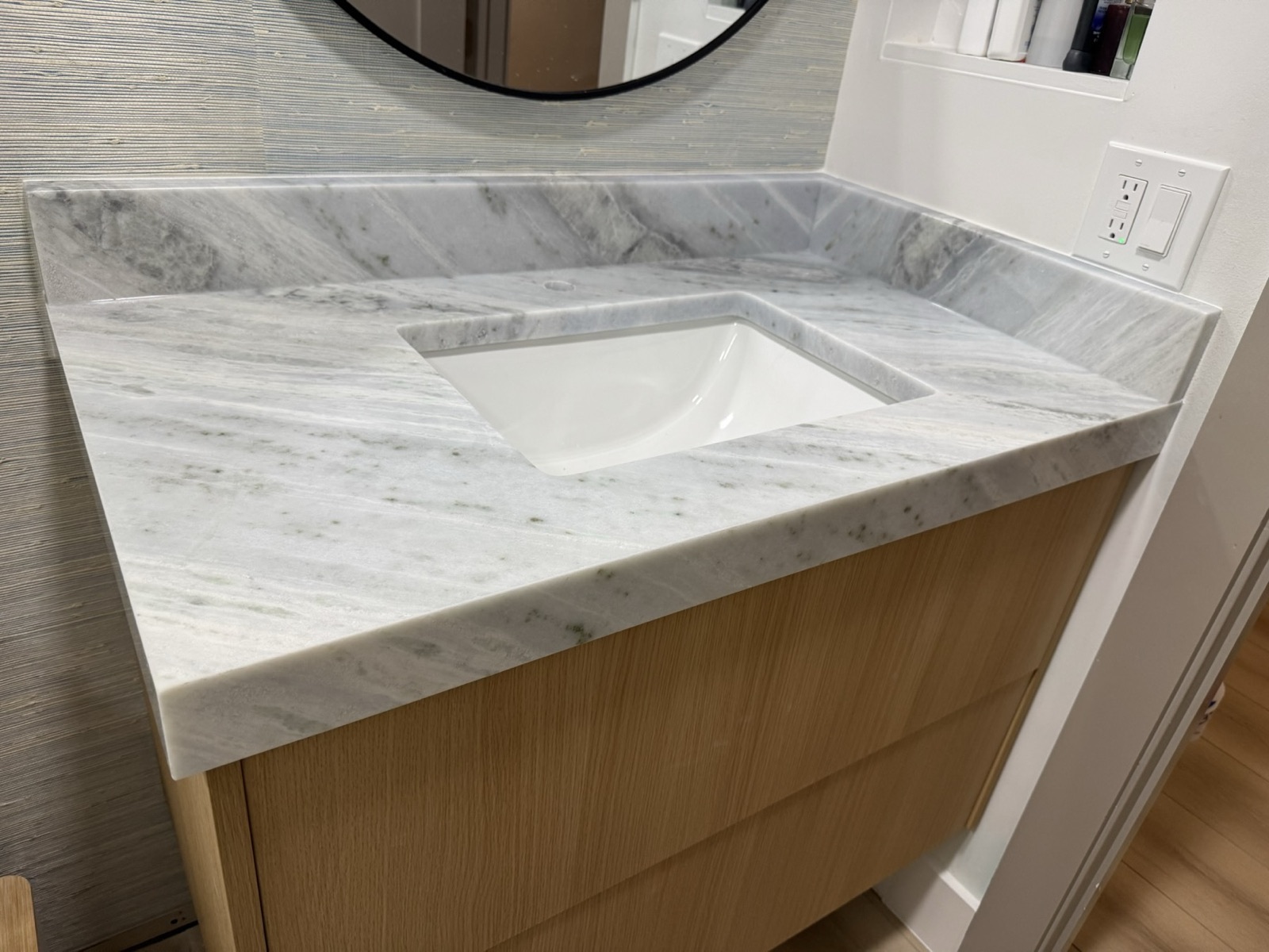 Bathroom vanity with stone countertop